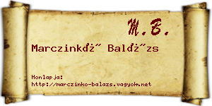 Marczinkó Balázs névjegykártya